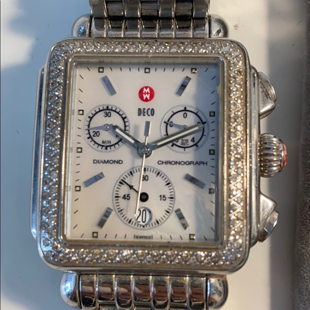 Michele deco watch with diamonds